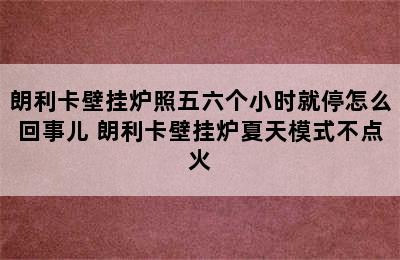 朗利卡壁挂炉照五六个小时就停怎么回事儿 朗利卡壁挂炉夏天模式不点火